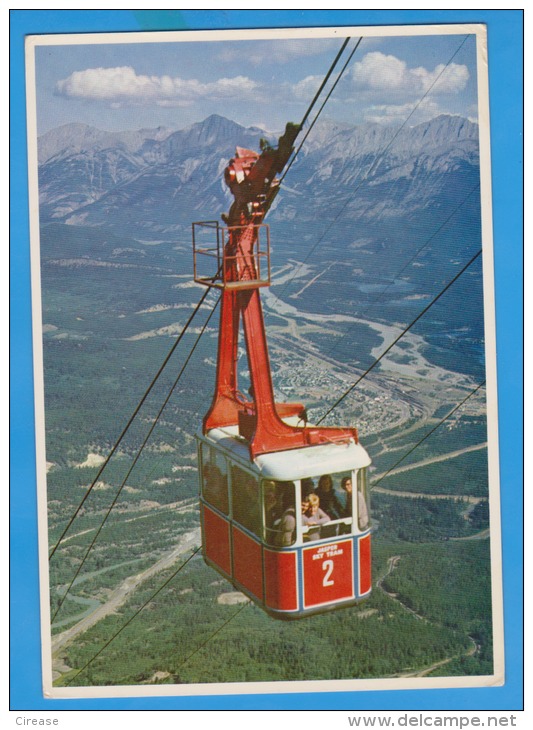 CANADA  JASPER SKY TRAM POSTCARD SENT ROMANIA PAR AVION - Jasper