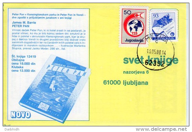 YUGOSLAVIA 1988 Commercial Postcard With Red Cross Week 50d Tax.  Michel ZZM154 - Bienfaisance