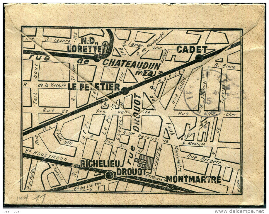 FRANCE - MARIANNE D´ALGER - N° 637 + 626 (2) / LR PROVISOIRE DE PARIS LE 4/10/1945 POUR L'ISERE - TB - 1944 Coq Et Maríanne D'Alger