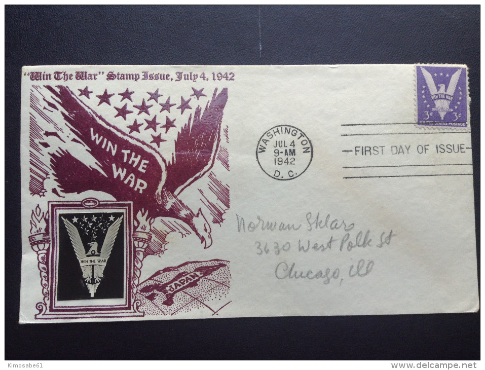 US, 1942 FDC - "Win The War" Stamp Issue, 7-4-1942 First Day Of Issue - 1941-1950