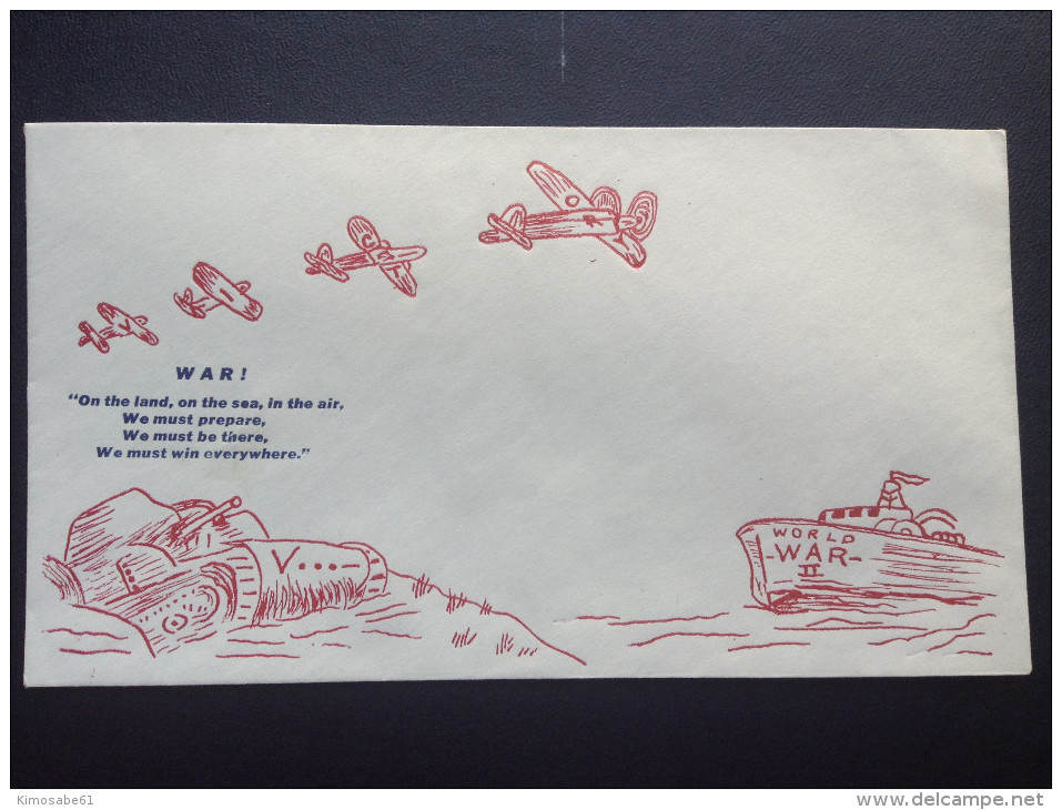 US, 1940s WWII Era Illustrated Envelope, Unused - 1941-1950