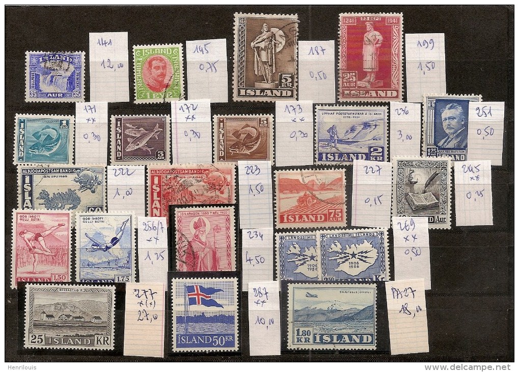 ISLANDE / ISLAND  Bon Lot De Timbres Anciens  Oblitérés Ou Neufs **  ( Ref 1083 ) - Used Stamps
