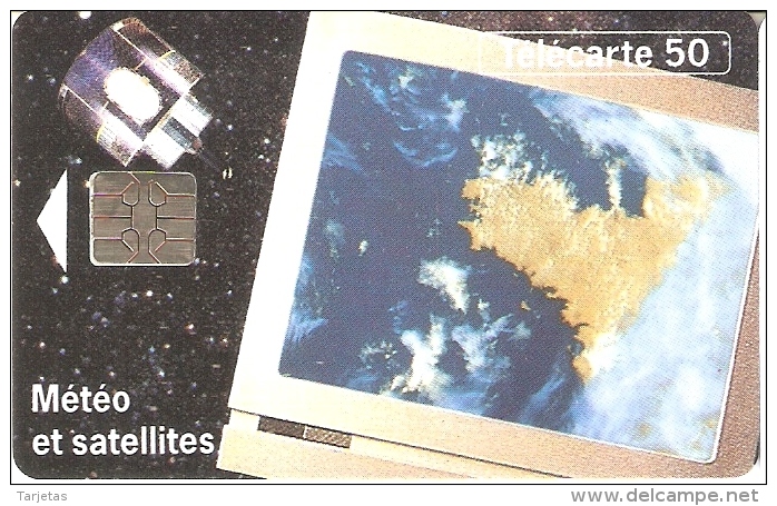 TARJETA DE FRANCIA DE UN SATELITE  (SATELLITE) - Astronomy