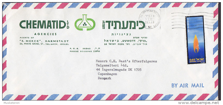 Israel CHEMATID Agencies Ltd., TEL-AVIV 1973 Cover Brief To Denmark - Airmail