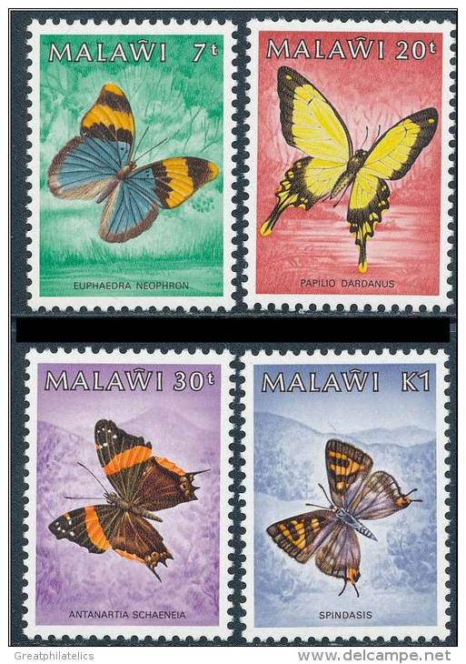 MALAWI 1984 Insects BUTTERFLIES SC# 450-53 MNH CV$17.50 SCARCE - Malawi (1964-...)