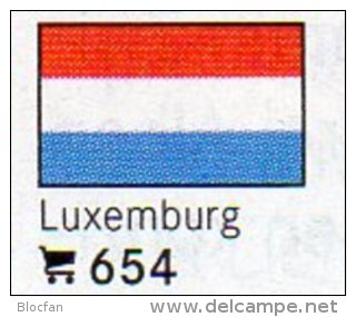 Set 6 Flaggen Luxemburg In Farbe 7€ Zur Kennzeichnung Von Bücher,Alben+Sammlungen Firma LINDNER #654 Flags Of Luxembourg - Archeology