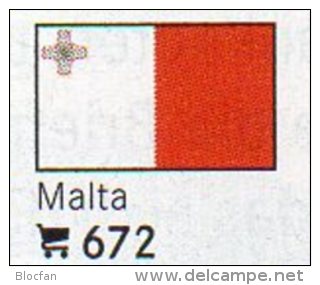 Set 6 Flaggen Malta In Farbe 7€ Zur Kennzeichnung Von Büchern, Alben Und Sammlungen Firma LINDNER #672 Flags Of Republik - Grandes Autores