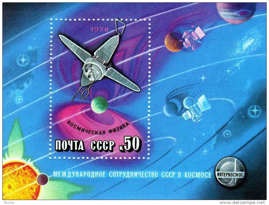 Interkosmos 1978 Raumfahrt Sowjetunion 5 Block/Kleinbogen ** 99€ Kosmos Hoja Bloque Ss Bloc Space Sheets Bf CCCP USSR SU - Colecciones