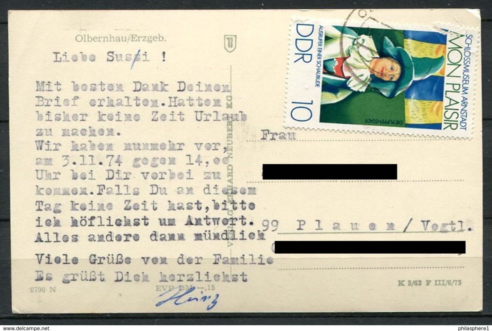 (0945) Olbernhau / Erzgeb. - Gel. - DDR - 9790 N   K 5/63  Erhard Neubert - Olbernhau