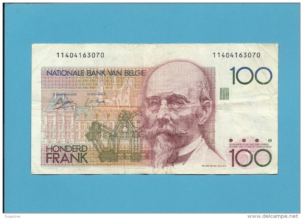 BELGIUM - 100 FRANCS - ND ( 1978 - 81 ) - P 140 - Sign. ( 3 - 9 ) Only On FACE - HENDRIK BEYAERT - BELGIE BELGIQUE - 100 Francs