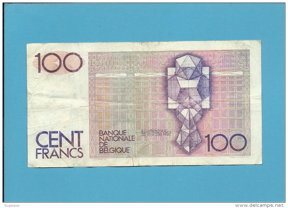 BELGIUM - 100 FRANCS - ND ( 1978 - 81 ) - P 140 - Sign. ( 3 - 9 ) Only On FACE - HENDRIK BEYAERT - BELGIE BELGIQUE - 100 Francos