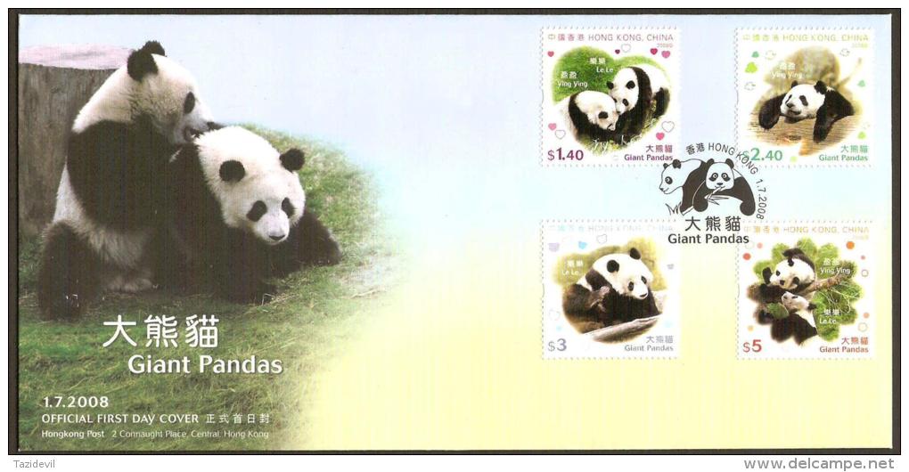 HONG KONG, CHINA - 2008 Giant Panda First Day Cover - 2000-2009