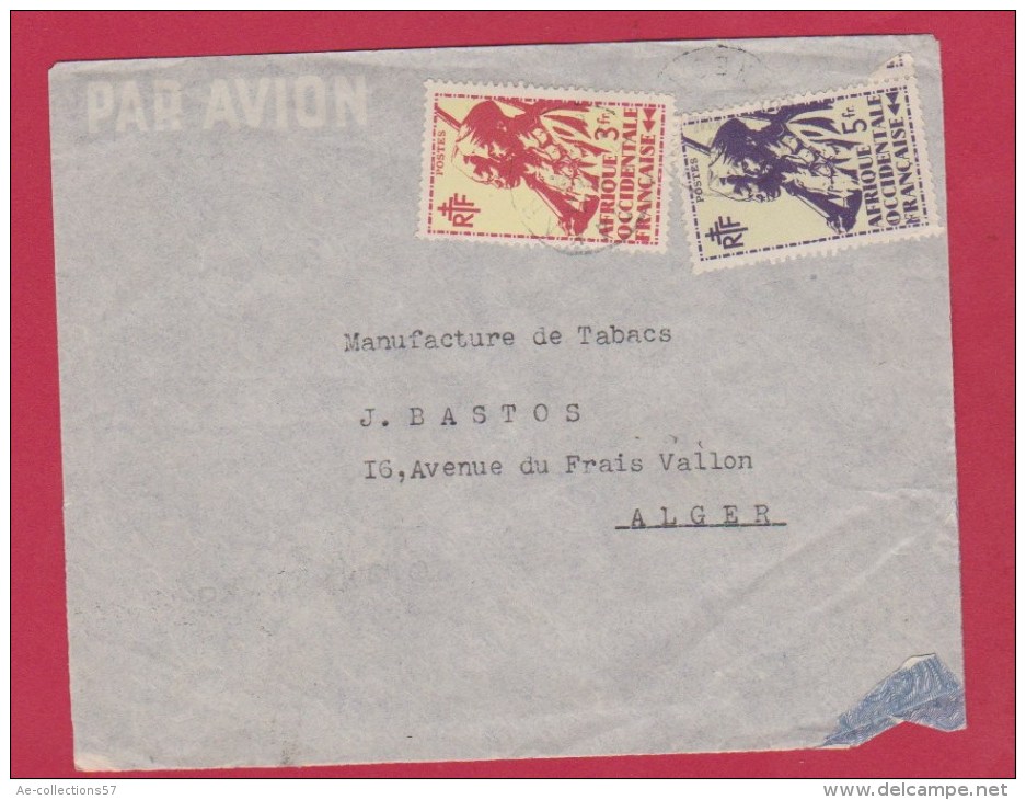 ENVELOPPE // Afrique Occidentale Française Pour Alger - Covers & Documents