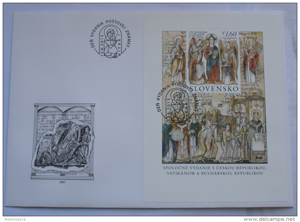 SLOVACCHIA 2013 - FDC  ANNIVERSARY SAN CIRILLO E METODIO SHEET - FDC