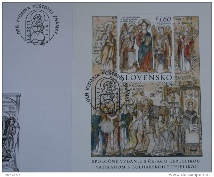 SLOVACCHIA 2013 - FDC  ANNIVERSARY SAN CIRILLO E METODIO SHEET - FDC