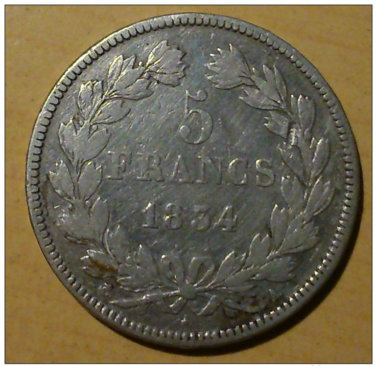 5 FRANCS LOUIS PHILIPPE 1er 1834 - Autres & Non Classés