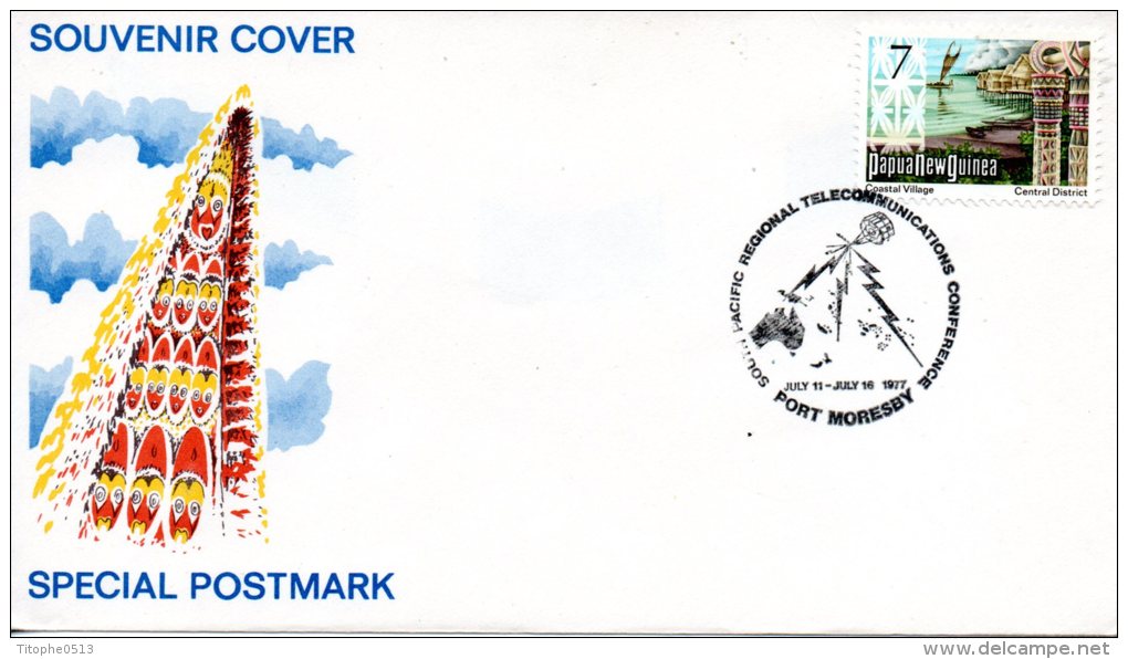PAPOUASIE-NOUVELLE GUINEE. Enveloppe Commémorative De 1977. Satellite. - Oceania