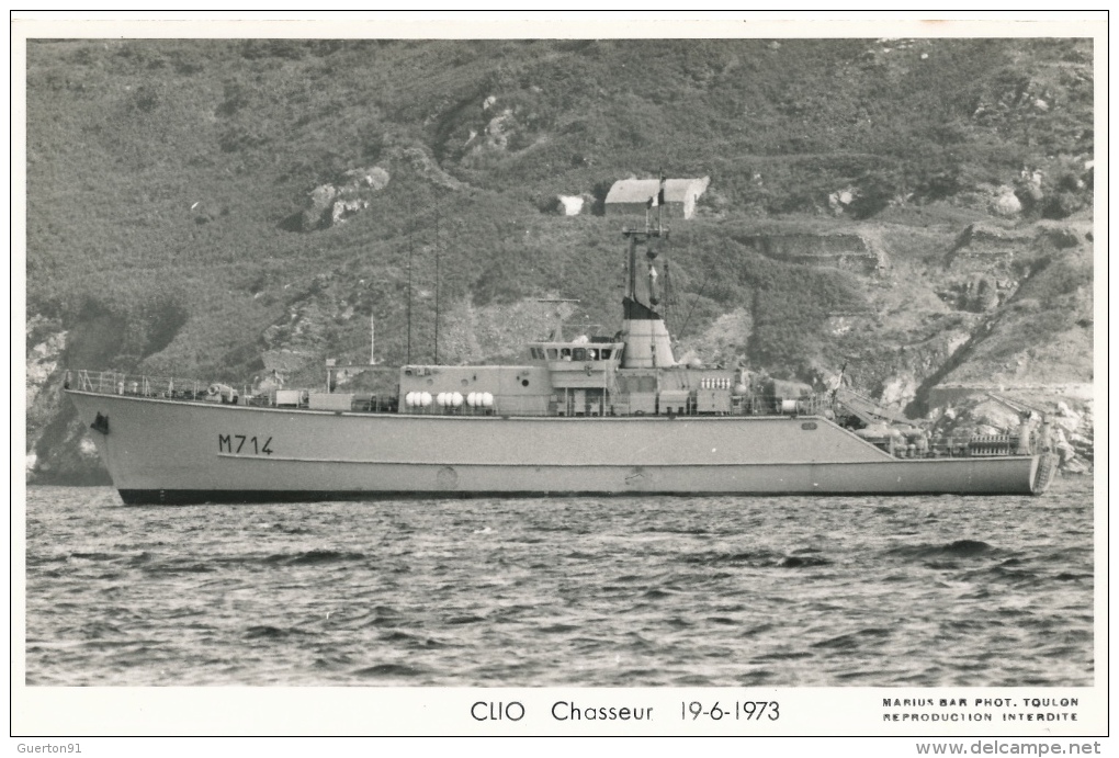 ( CP SM PF BATEAU DE GUERRE )  CLIO  /  Chasseur  -  19-6-1973  - - Warships