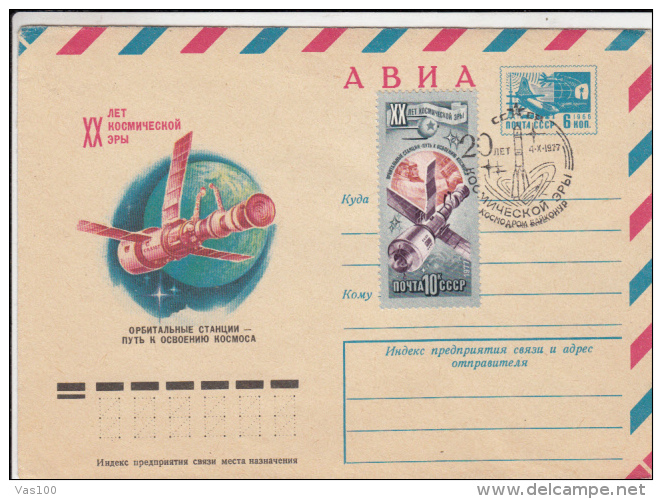 SPACE, COSMOS, SPACE SHUTTLE, COVER STATIONERY, ENTIER POSTAL, 1977, RUSSIA - Russia & USSR