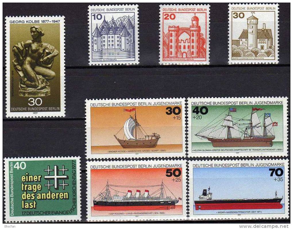 II. Quartal 1977 Burgen Kolbe Schiffe Schlösser Kreuz Berlin 532-548 O 7€ Ship Cross  Church Used Stamps Set Of Germany - Lots & Kiloware (mixtures) - Max. 999 Stamps
