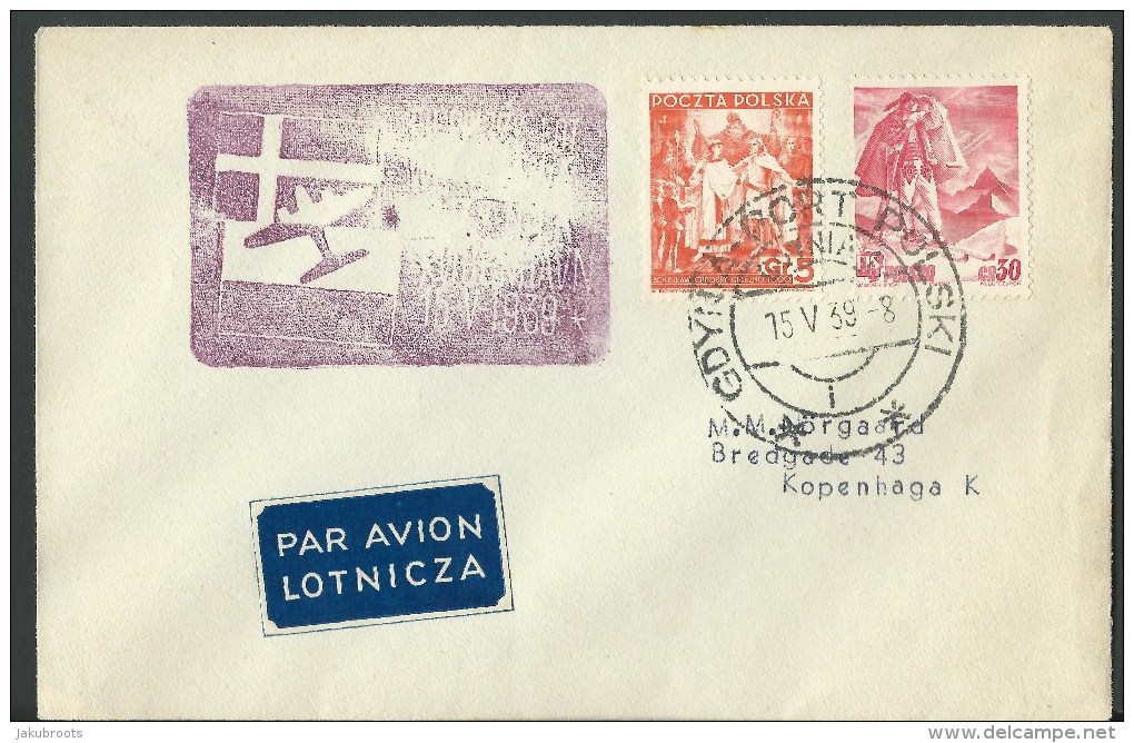 15.V. 1939. AIRMAIL.  FIRST FLIGHT GDYNIA--KOPENHAGA - Flugzeuge