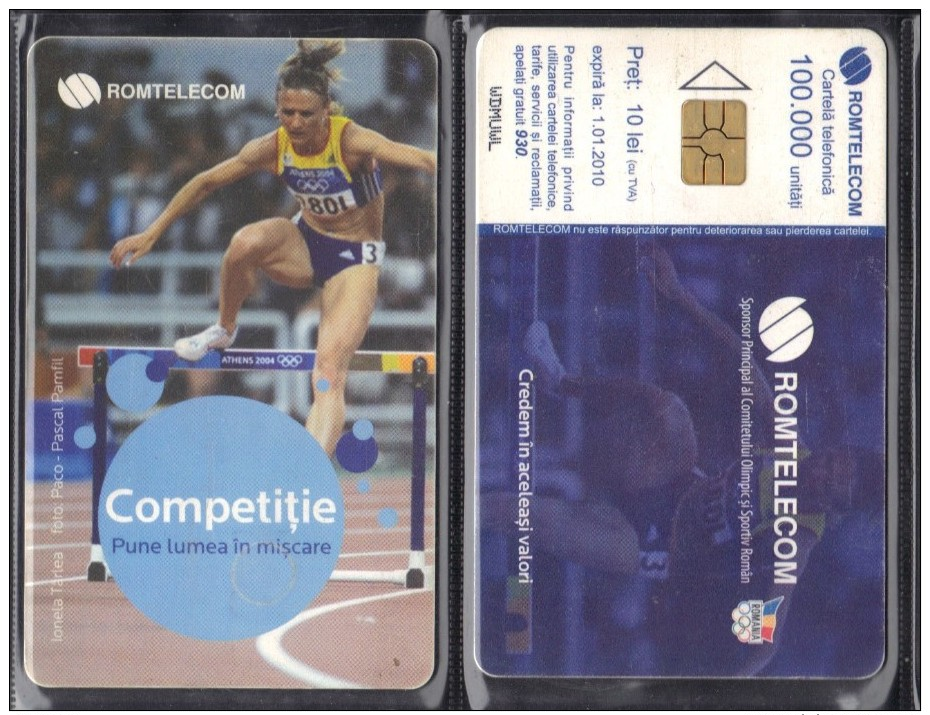 Romania, Phonecard, Romtelecom, Sport, Olympics, Competition, Fences, 10lei, Exp. 2010 - Sport