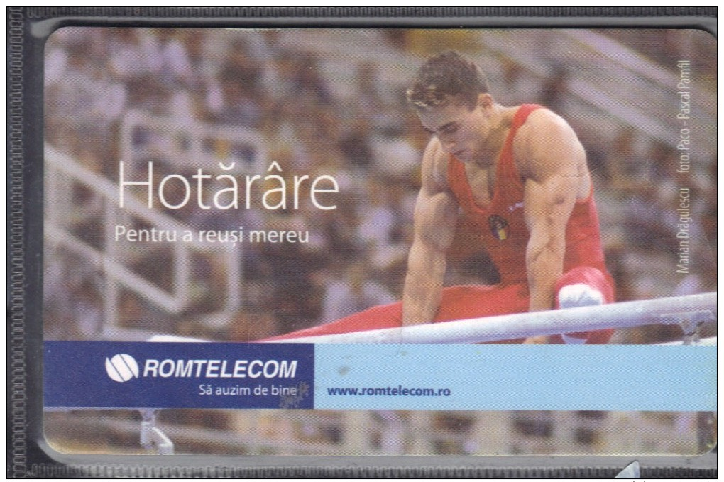 Romania, Phonecard, Romtelecom, Sport, Olympics, Gymnastics, Men, Parallel, Decision, 10lei, Exp. 2008 - Sport