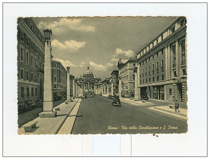 ROMA,Via Della Conciliazione E S.Pietro-1955-AFFRANCATURA POSTE VATICANE- - Altri & Non Classificati