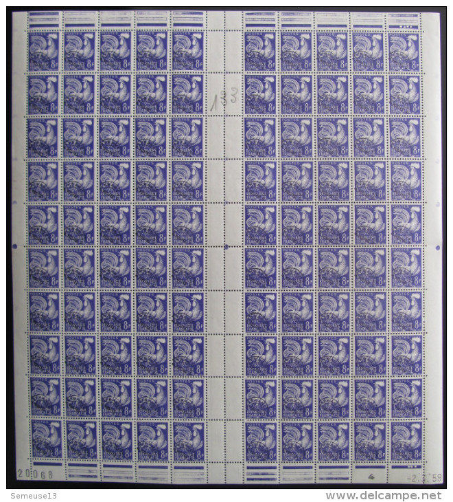 Préoblitéré Numéro 109 YT  Coq En Feuille Entière De 100 - Rare - PRIX BAS - 1953-1960