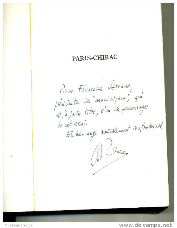 PARIS CHIRAC MARC AMBROISE RENDU PLON 330PAGES  TOP 1967 400 PAGES DEDICACE - Autographed