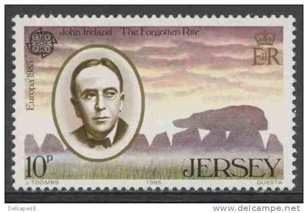 Jersey 1985 Mi 347 YT 341 ** John Ireland (1879-1962) Composer + Faldouet Dolmen / Komponist – Europa - Archéologie