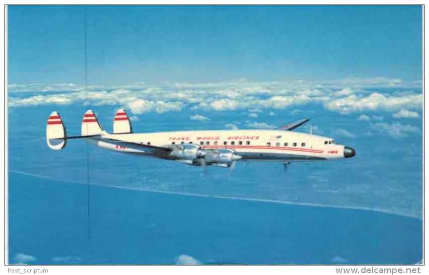 Thème -  Avion - Aviation World- TWA Trans World Airlines - Lockheed 1649 A Starliner - Format 8.5*13.5  Cm - 1946-....: Moderne