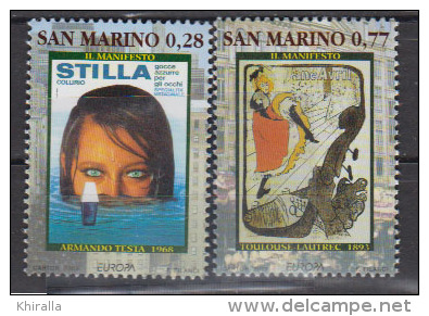 SAINT MARIN         2003   EUROPA   N°  1878 / 1879      COTE     20 € 00           ( M 188 ) - Unused Stamps