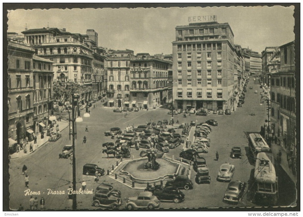 ROMA ROME LOT OF 2 OLD POSTCARDS PIAZZA BARBERINI - Collections & Lots