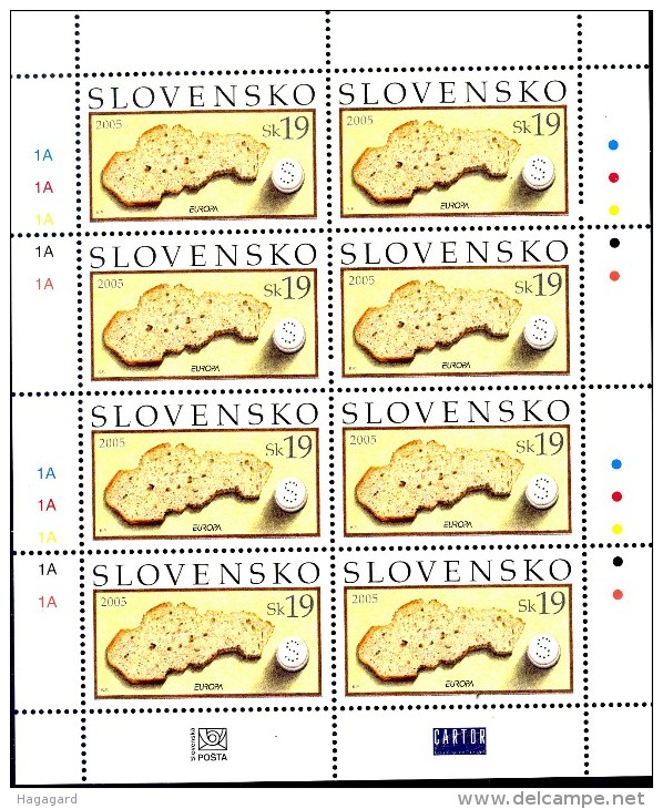 ##Slovakia 2005. [96]  EUROPE/CEPT. Gastronomy. Sheetlet. Michel 512. MNH(**) - Blocks & Sheetlets