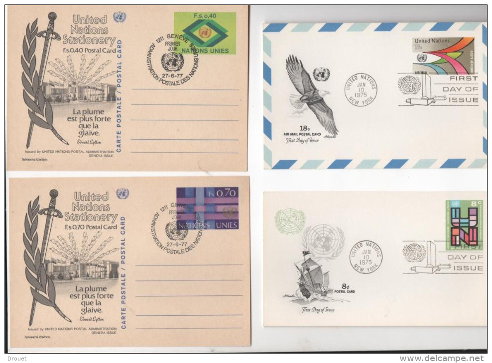 UNITED NATIONS - ETATS UNIS - LOT DE 15 ENVELOPPES ET CARTES ILUSTREES  DE 1958 A 1977