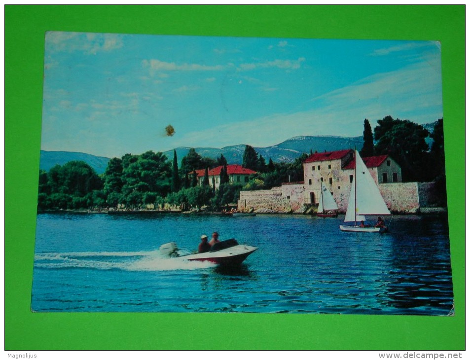 Hydro Boat,speed Boat,sailing Ship,Kastel Luksic,postcard - Altri & Non Classificati