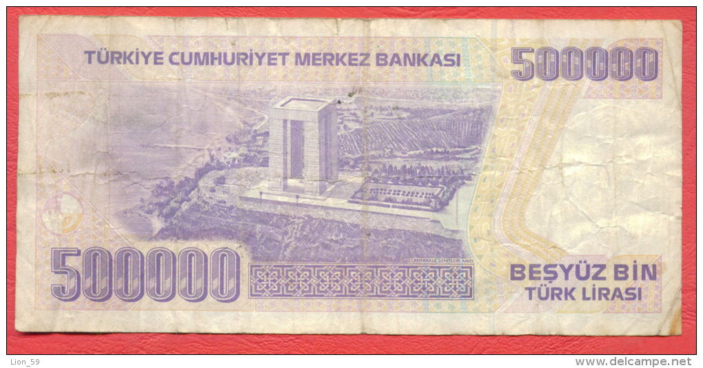 B181 / 1970 - 500 000 TURK LIRASI - Turkey Turkije Turquie Turkei  - Banknotes Banknoten Billets Banconote - Turkey