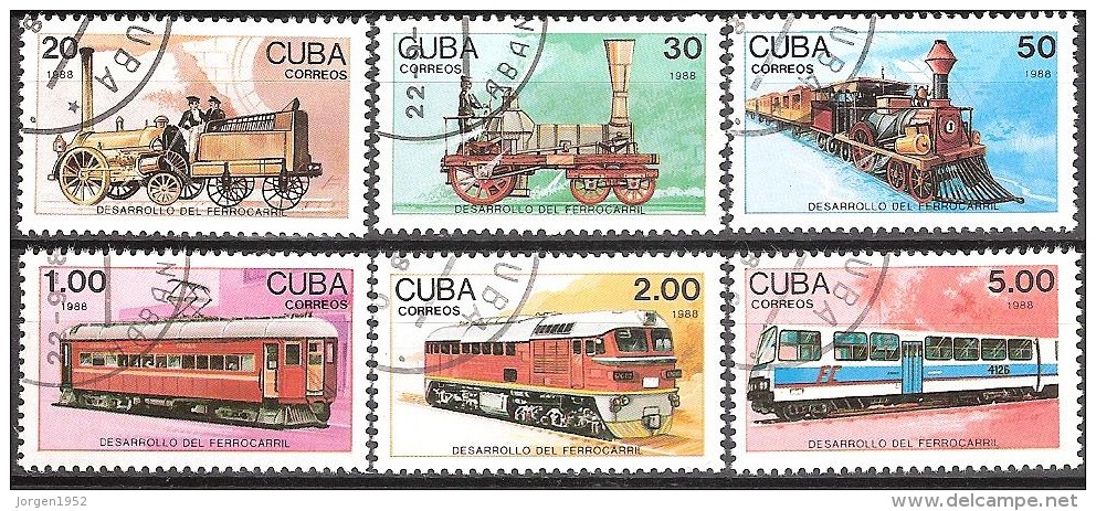 CUBA  #   STAMPS FROM YEAR 1988  " STANLEY GIBBONS 3365-3370" - Usati