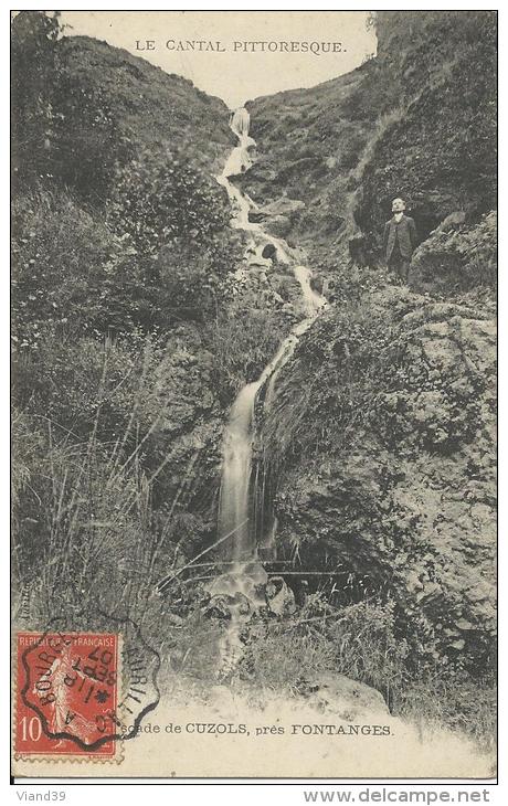 Fontanges  -  Cascade De Cuzols  -  Cachet Poste Septembre 1907 - Other & Unclassified