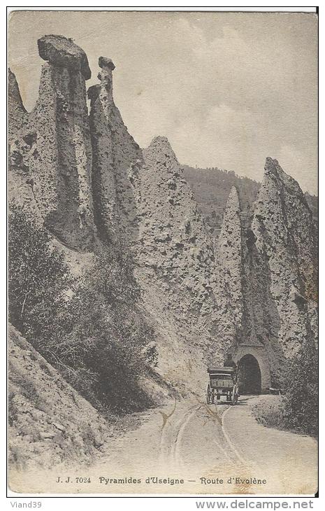 Evolène  -  Pyramides D'Useigne, Tunnel Et Cariole Attelée  -  Cachet Aout 1910 - Evolène