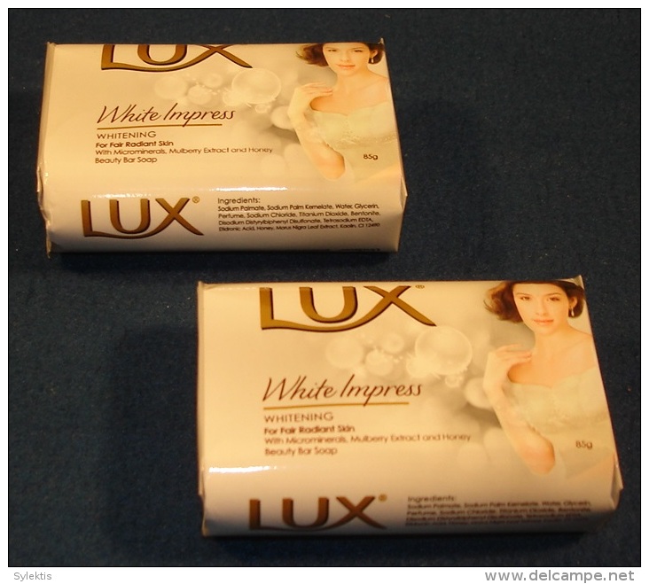 AROMATIC LUX BEAUTY BATH SOAPS BARS 85gr WHITE IMPRESS X2 NEW - Other & Unclassified