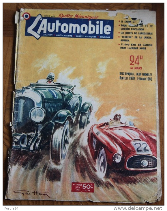 L´ Automobile Juin 1950 ; Assez Bon état. 32 Pages Lancia Aurelia Double Page ; Citroën Traction 11 Et 15 - Auto