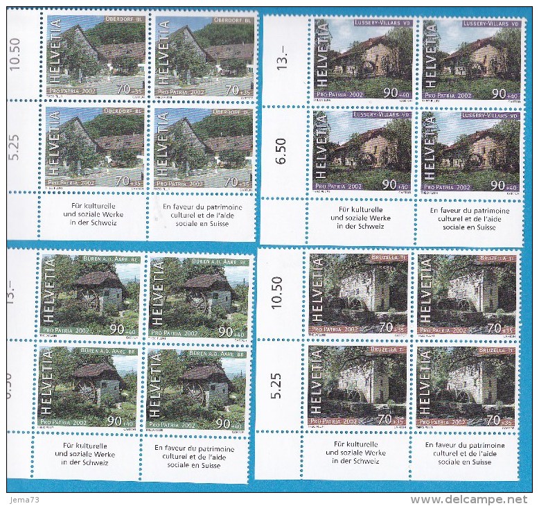 N° 1714 à 1717 Timbre Pour La  Patrie : Moulins à Eau : Série En Bloc De 4 Timbres - Unused Stamps