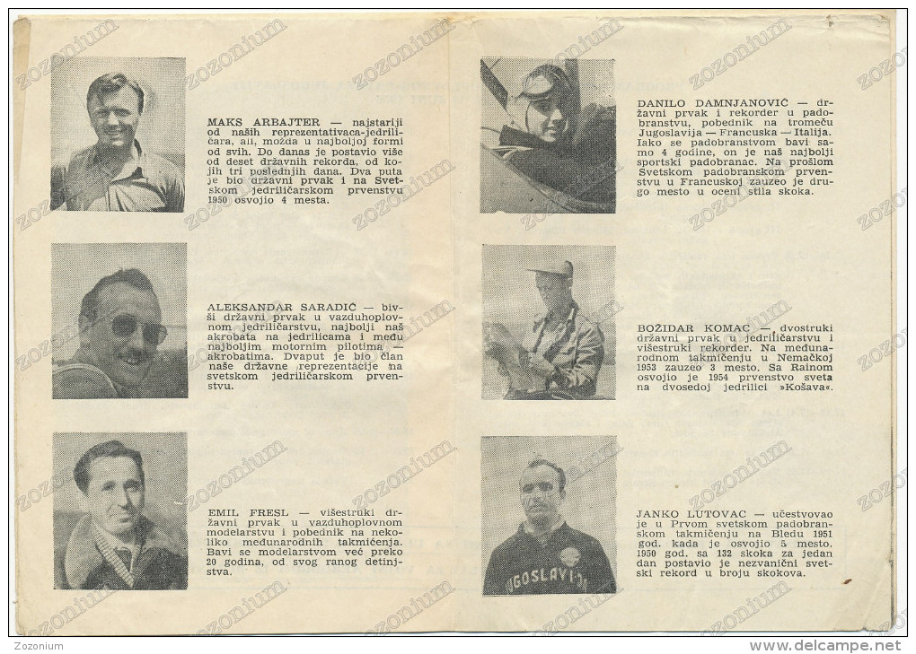 Vazduhoplovni Savez Jugoslavije - Program Smotre Zemun 1956,Air Show, Salon De L´aéronautique, Yugoslavia,program - Fliegerei