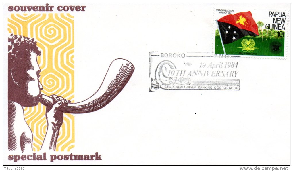 PAPOUASIE-NOUVELLE GUINEE. Enveloppe Commémorative De 1984. Banque. - Papoea-Nieuw-Guinea