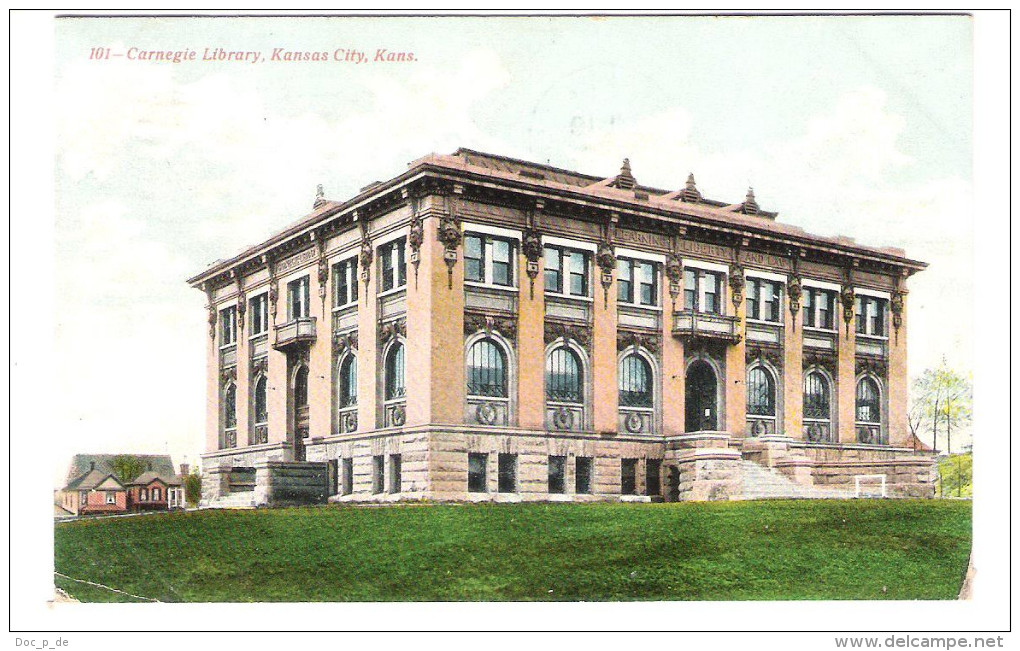 USA - Kansas - Kansas City - Carnegie Library - 1909 - Kansas City – Kansas