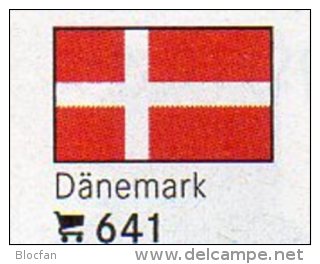 Set 6 Flaggen Dänemark In Farbe Pack 7€ Zur Kennzeichnung Von Büchern,Alben+Sammlung Firma LINDNER #641 Flags Of Danmark - Libros Antiguos Y De Colección