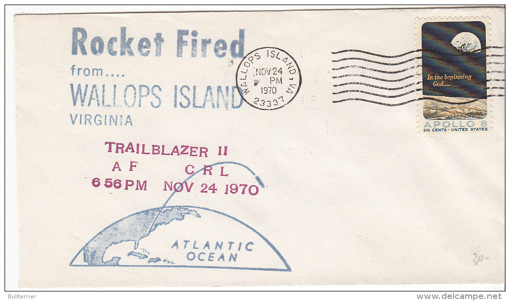 SPACE - USA -1970 - TRAILBLAZER II  ROCKET WITH  NOV 24 1970   WALLOPS ISLAND POSTMARK - Etats-Unis