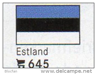 Set 6 Flaggen Estland In Farbe 4€ Zur Kennzeichnung Von Büchern, Alben Und Sammlungen Firma LINDNER #645 Flags Of EESTI - Idiomas Eslavos